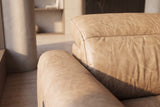 Octavia Distressed Italian Aniline Leather Dual Reclining Sofa