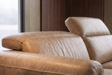Octavia Distressed Italian Aniline Leather Dual Reclining Sofa