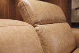 Octavia Distressed Italian Aniline Leather Dual Reclining Sofa