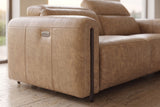 Octavia Distressed Italian Aniline Leather Dual Reclining Sofa