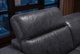 Octavia Distressed Italian Aniline Leather Dual Reclining Sofa