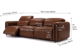Octavia Distressed Italian Aniline Leather Dual Reclining Sofa