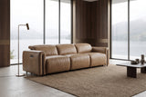 Octavia Distressed Italian Aniline Leather Dual Reclining Sofa