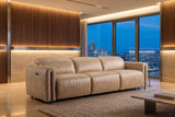 Octavia Distressed Italian Aniline Leather Dual Reclining Sofa