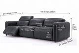 Octavia Distressed Italian Aniline Leather Dual Reclining Sofa