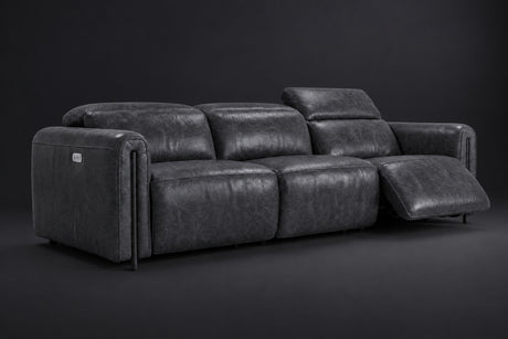 Octavia Distressed Italian Aniline Leather Dual Reclining Sofa