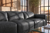 Octavia Distressed Italian Aniline Leather Dual Reclining Sofa
