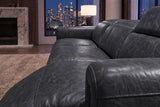Octavia Distressed Italian Aniline Leather Dual Reclining Sofa