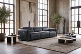 Octavia Distressed Italian Aniline Leather Dual Reclining Sofa