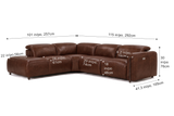 Octavia Distressed Italian Aniline Leather Reclining Corner Sectional Sofa