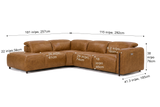 Octavia Distressed Italian Aniline Leather Reclining Corner Sectional Sofa