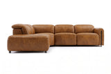 Octavia Distressed Italian Aniline Leather Reclining Corner Sectional Sofa