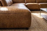 Octavia Distressed Italian Aniline Leather Reclining Corner Sectional Sofa