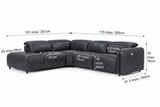 Octavia Distressed Italian Aniline Leather Reclining Corner Sectional Sofa
