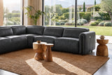 Octavia Distressed Italian Aniline Leather Reclining Corner Sectional Sofa