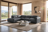 Octavia Distressed Italian Aniline Leather Reclining Corner Sectional Sofa