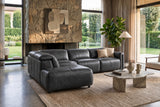 Octavia Distressed Italian Aniline Leather Reclining Corner Sectional Sofa