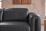 Octavia Distressed Italian Aniline Leather Reclining Corner Sectional Sofa