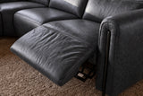 Octavia Distressed Italian Aniline Leather Reclining Corner Sectional Sofa