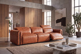 Octavia Distressed Italian Aniline Leather Dual Reclining Sofa