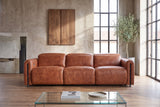 Octavia Distressed Italian Aniline Leather Dual Reclining Sofa