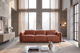 Octavia Distressed Italian Aniline Leather Dual Reclining Sofa