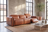 Octavia Distressed Italian Aniline Leather Dual Reclining Sofa