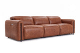 Octavia Distressed Italian Aniline Leather Dual Reclining Sofa