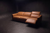 Octavia Distressed Italian Aniline Leather Dual Reclining Sofa