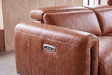 Octavia Distressed Italian Aniline Leather Dual Reclining Sofa