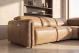 Octavia Distressed Italian Aniline Leather Reclining Corner Sectional Sofa