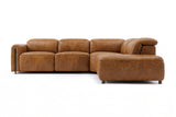 Octavia Distressed Italian Aniline Leather Reclining Corner Sectional Sofa