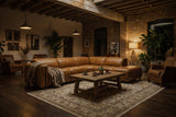 Octavia Distressed Italian Aniline Leather Reclining Corner Sectional Sofa