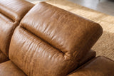 Octavia Distressed Italian Aniline Leather Reclining Corner Sectional Sofa