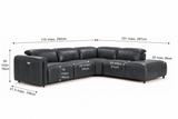 Octavia Distressed Italian Aniline Leather Reclining Corner Sectional Sofa