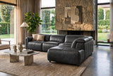 Octavia Distressed Italian Aniline Leather Reclining Corner Sectional Sofa
