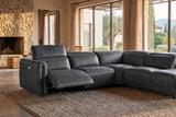Octavia Distressed Italian Aniline Leather Reclining Corner Sectional Sofa