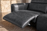 Octavia Distressed Italian Aniline Leather Reclining Corner Sectional Sofa