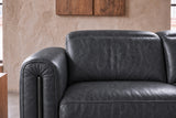 Octavia Distressed Italian Aniline Leather Reclining Corner Sectional Sofa