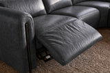 Octavia Distressed Italian Aniline Leather Reclining Corner Sectional Sofa