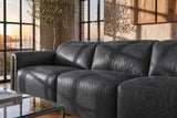 Octavia Distressed Italian Aniline Leather Reclining Corner Sectional Sofa