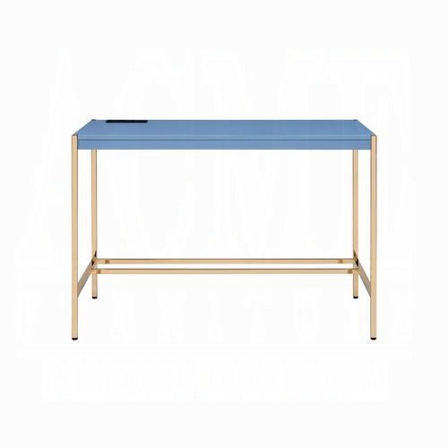 Lunar Elegant Multi-Purpose Desk w/USB Port - Blue/Gold