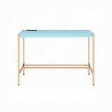 Lunar Elegant Multi-Purpose Desk w/USB Port - Aqua/Gold