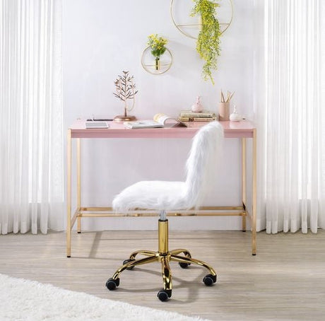 Lunar Elegant Multi-Purpose Desk w/USB Port - Pink/Gold