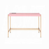 Lunar Elegant Multi-Purpose Desk w/USB Port - Pink/Gold
