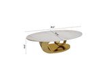 Oriana coffee table dimensions: 49.2 in long, 27.6 in wide, 15.8 in high