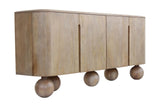 Orson mango wood sideboard, three-quarter view from the left