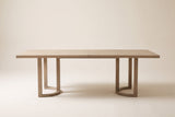 Side view of the Orvieto dining table showing both trestle bases