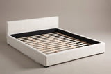 Otranto upholstered platform bed in ivory chenille