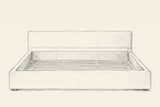 Pencil drawing of the Otranto platform bed traced from the front view